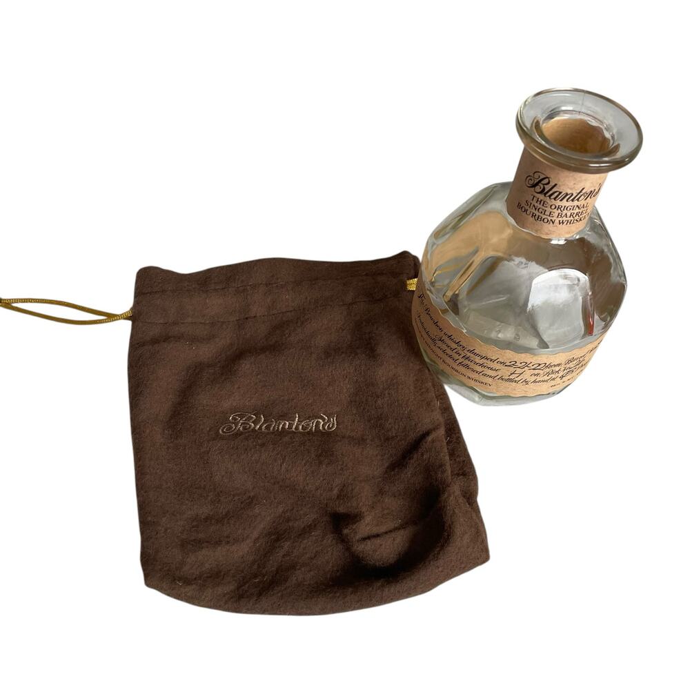 Blanton's Bourbon Bottle with Bag Small Empty 375ml NO Stopper Craft Bar Decor